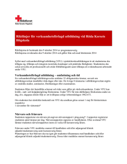 Riktlinjer för verksamhetsförlagd utbildning vid Röda Korsets Högskola