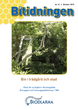Bin i trädgård och stad - Sveriges Biodlares Riksförbund