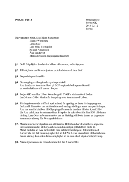 Prot.nr. 1/2014 Styrelsemöte Porjus GK 2014-02