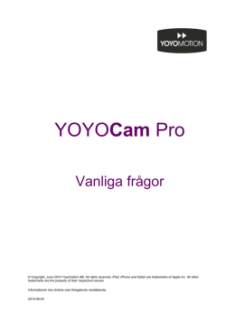 YOYOCam PRO - Vanliga frågor - 20140604