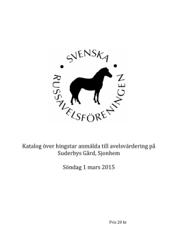 Katalog - Svenska Russavelsföreningen
