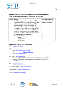 2014-12-12 Punkt Åtgärd Ansvarig/kontakt Beredningsgruppen