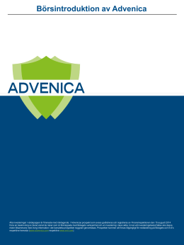 Börsintroduktion av Advenica