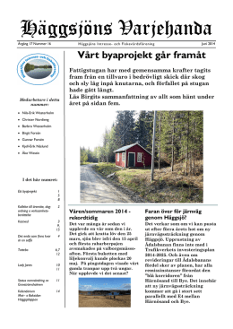 Häggsjöns Varjehanda nr 16 2014 - Häggsjöns intresse