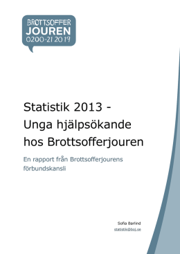 Statistik 2013 - Unga hjälpsökande hos Brottsofferjouren