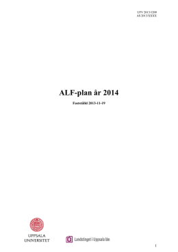 ALF-plan 2014 - Uppsala universitet