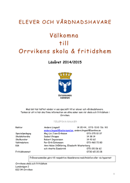 Välkomna till Orrvikens skola & fritidshem