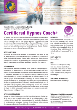 Certifierad Hypnos Coach® - Skandinaviska Ledarhögskolan