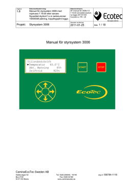 Manual för styrsystem 3006