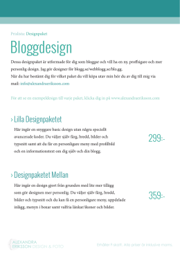Bloggdesign - Alexandra Eriksson