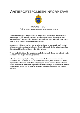 Västerortspolisen informerar augusti2011