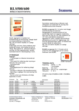RLS500-600 Produktblad - Swansons Telemekanik AB