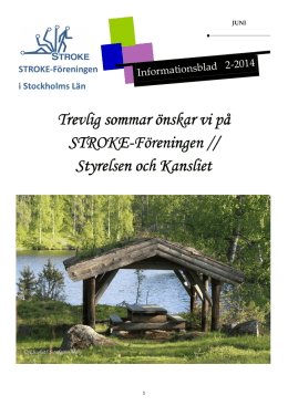 Infobladet nr 2-2014 - Strokeföreningen Stockholms län