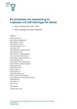 En workshop om anpassning av e-tjänster och IdP