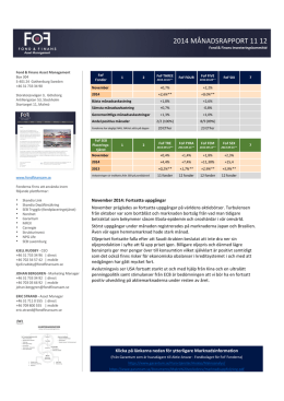 2014 FoF Månadsrapport 11 12 - Fond & Finans Asset Management