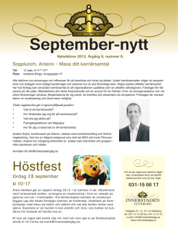September-nytt - Innerstaden Göteborg