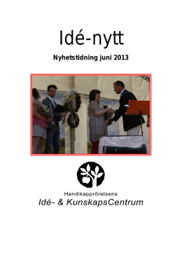 Idé-nytt juni 2013 - Handikapprörelsens Idé