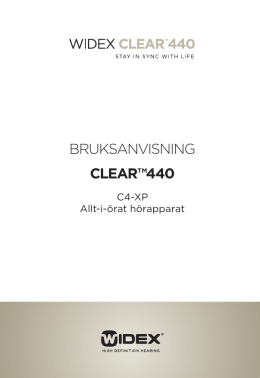 BRUKSANVISNING CLEAR™440