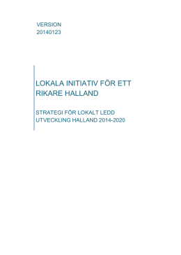 Strategi för Lokalt Ledd Utveckling Halland 2014