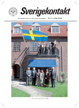 Nr 2 • JUNI 2006 - Riksföreningen Sverigekontakt