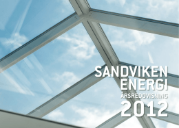 Årsredovisning 2012 - Sandviken Energi AB