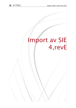 Import av SIE4_RevE