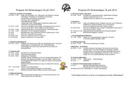 Program för Bolmendagen 26 juli 2014