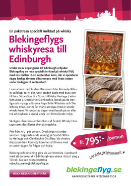 Blekingeflygs whiskyresa till Edinburgh