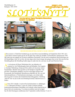 SlottsNytt 2-2012. - Drottning Kristinas Jaktslott