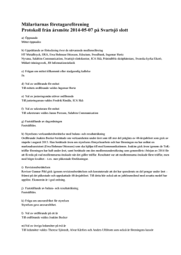 Mälaröarnas företagareförening Protokoll från årsmöte 2014-05