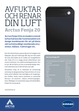 Produktblad Arctus Fenja 20