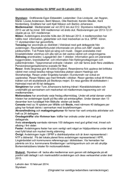 Verksamhetsberättelse för SPRF avd 59 Laholm 2011