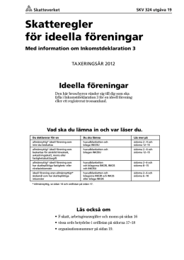 SKV 324 utgåva 19, Skatteregler för ideella föreningar, svartvit version