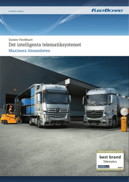 Komplett lista över FleetBoard® tjänstepaket för - Mercedes-Benz