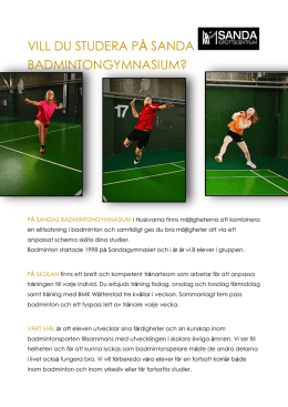Produktblad Sanda Badminton