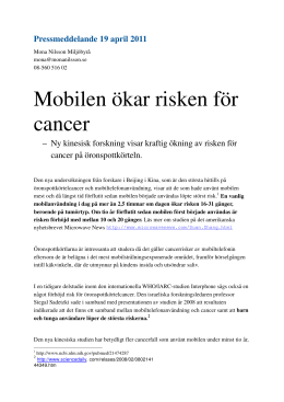 Ny forskning visar att mobilen ökar risken för cancer