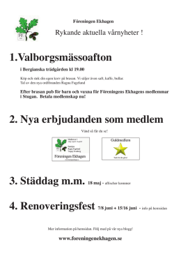 affischer kommer - Föreningen Ekhagen