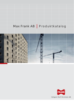 Produktkatalog Max Frank AB - Max Frank GmbH & Co. KG