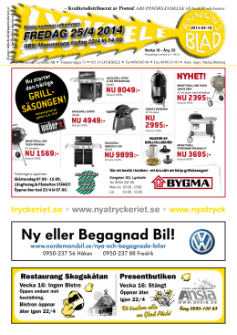 Annonsbladet vecka 16, 2014 - Nya Tryckeriet i Lycksele AB