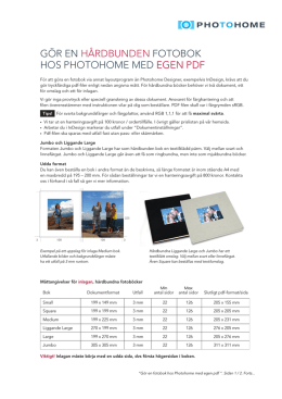 gör en hårdbunden fotobok hos photohome med egen pdf