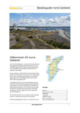 Besöksguide norra Gotland Välkommen till norra
