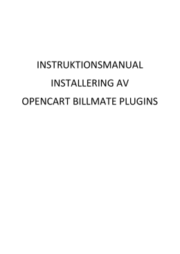 instruktionsmanual installering av opencart billmate plugins