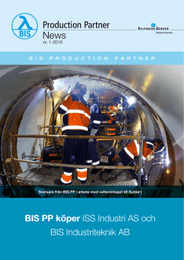 Production Partner News - Bilfinger Industrial Services Sweden AB
