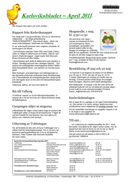 Karlsviksbladet – April 2011