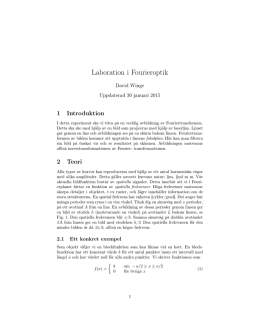 Laboration i Fourieroptik