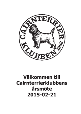 Årsmöte 2015.indd - Svenska Cairnterrierklubben
