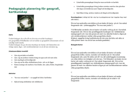Planering och kunskapskrav i geografi