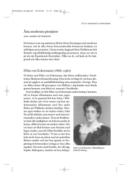 Åtta moderata pionjärer: Ebba von Eckerman, 1866–1960, Lizinka