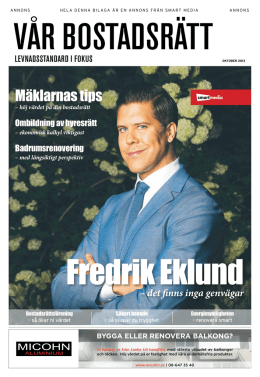 Svenska Dagbladet, Vår Boststadsrätt 2013-10-04