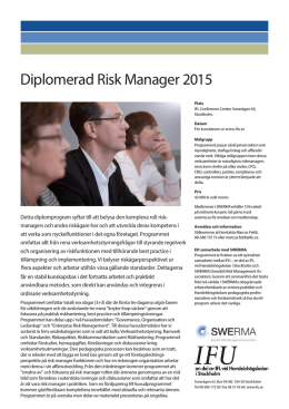 Diplomerad Risk Manager 2015